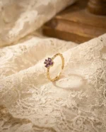 Purple Flower Vine Adjustable Finger Ring - Image 2