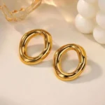 Freeform Gold Hoop Earrings