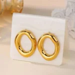 Freeform Gold Hoop Earrings - Image 4