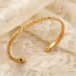 Woven Cuff Bangle Bracelet - Image 2