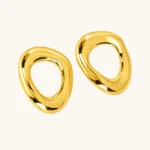 Freeform Gold Hoop Earrings - Image 5