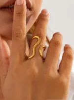 Sculptural Swirl Open Ring - Image 4