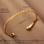 Woven Cuff Bangle Bracelet - Image 3