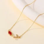 Ruby Tulip Pendant Necklace - Image 2
