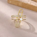 Starlit Safety Pin Finger Ring