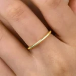 Minimal Thin Gold Band Ring - Image 3