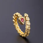 Ruby eye coiled serpent Ring - Image 2