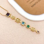 Vintage Mosaic Drop Necklace - Image 2