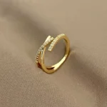 Crossover Sparkle Open Ring - Image 2