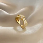 Interlaced Zircon Band Ring