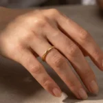 Minimal Thin Gold Band Ring - Image 4