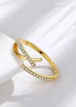 Crossover Sparkle Open Ring - Image 8