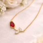 Ruby Tulip Pendant Necklace