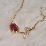 Ruby Tulip Pendant Necklace - Image 4