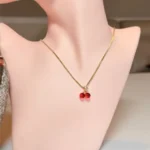 Ruby Cherry Charm Necklace - Image 6