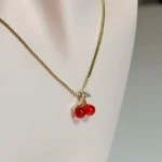 Ruby Cherry Charm Necklace - Image 5
