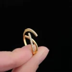 Crossover Sparkle Open Ring - Image 4