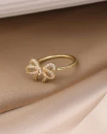 Sparkle Ribbon Bow Open Ring - Image 8