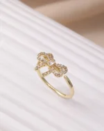 Sparkle Ribbon Bow Open Ring - Image 7