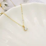 Classic Solitaire Zircon Pendant Necklace - Image 2
