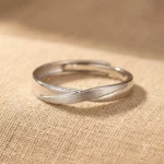 Twisted Matte Silver Ring - Image 2