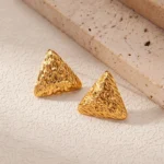 Hammered Triangle Stud Earrings