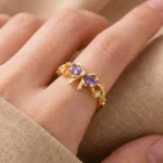 Lavender Bow Crystal Ring - Image 2