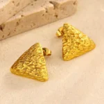 Hammered Triangle Stud Earrings - Image 7