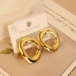 Freeform Gold Hoop Earrings - Image 2