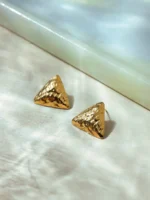 Hammered Triangle Stud Earrings - Image 6