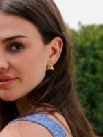 Hammered Triangle Stud Earrings - Image 4