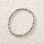 Silver Beaded Bamboo Openable Bracelet - Image 3
