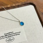Ocean Mist Oval Pendant Necklace - Image 3