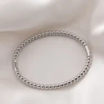 Silver Beaded Bamboo Openable Bracelet