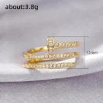 Gilded Helix Nail Adjustable Finger Ring - Image 4