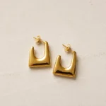 Modern Angular Gold Hoops