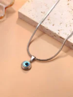Evil Eye Silver Chain Necklace - Image 3
