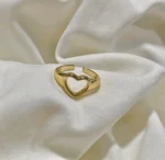 Fluid Cutout Heart Ring - Image 6
