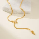 Serpent Eye Lariat Necklace