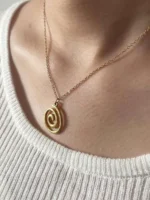 Serene Coil Spiral Pendant Necklace - Image 3