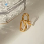 Luminous S-Curve Statement Adjustable Ring - Image 6