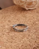 Oxidized Crackle Texture Adjustable Ring - Image 4