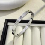 Silver Halo Dot Bangle Bracelet - Image 8