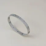 Silver Halo Dot Bangle Bracelet - Image 9