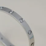 Silver Halo Dot Bangle Bracelet - Image 2