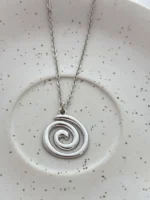 Serene Coil Spiral Pendant Necklace - Image 4